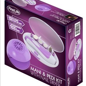 mani and pedi kit with nail dryer; brand new